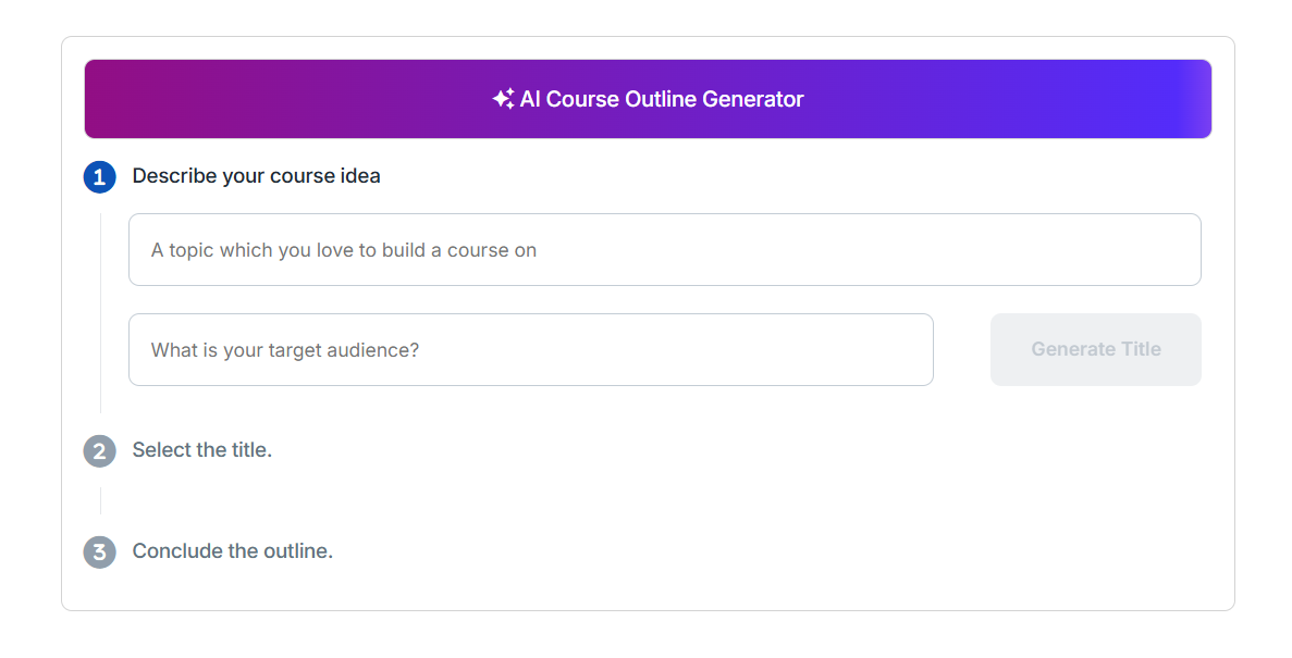 AI Course Outline generator