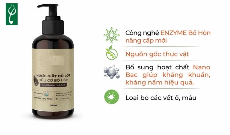 Nước giặt quần lót chứa các thành phần an toàn, đánh bay vết bẩn nhanh chóng