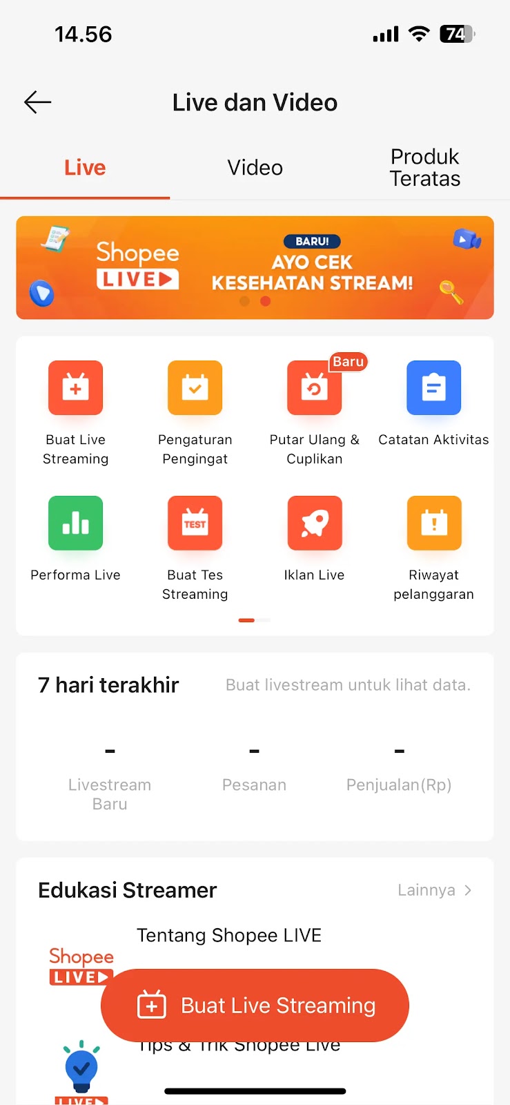 Pilih menu “Buat Live Streaming,” lalu lengkapi bagian “Judul dan Deskripsi” sesuai dengan produk yang akan kamu tampilkan