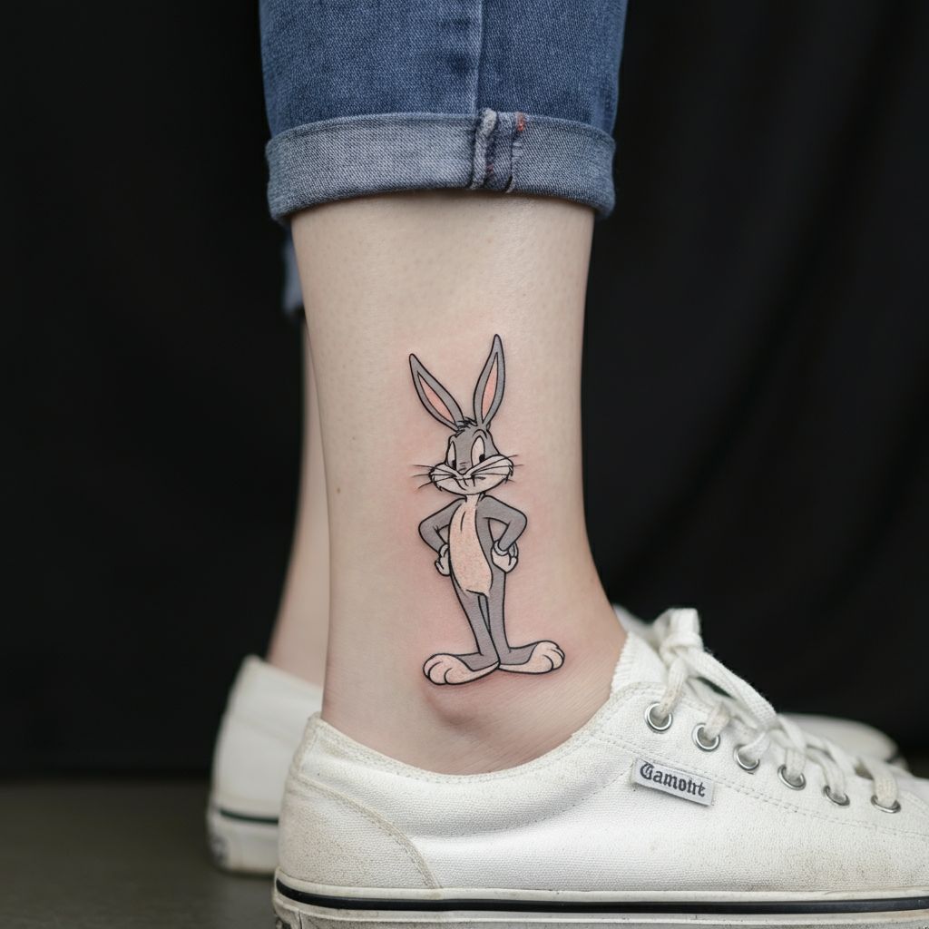 Minimalist Bugs Bunny Tattoo