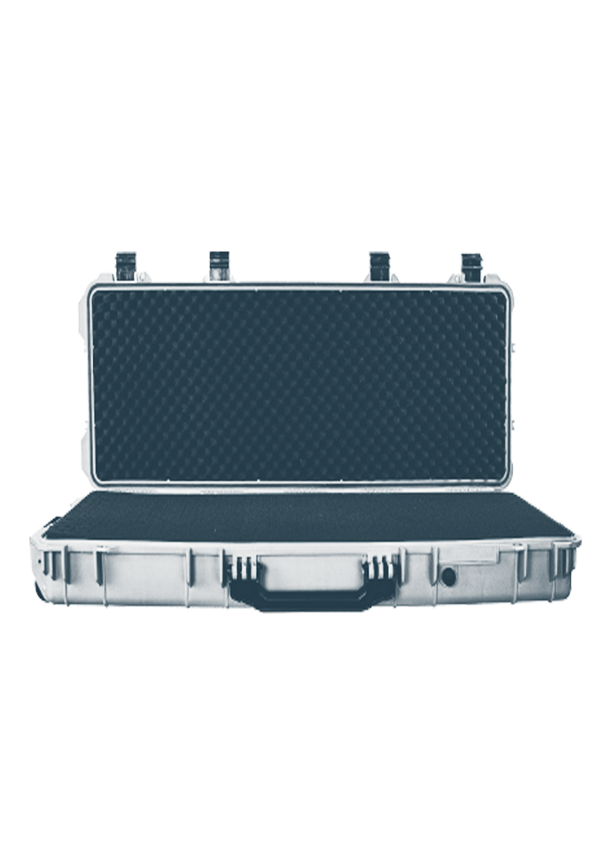 Close up of an open gun storage case