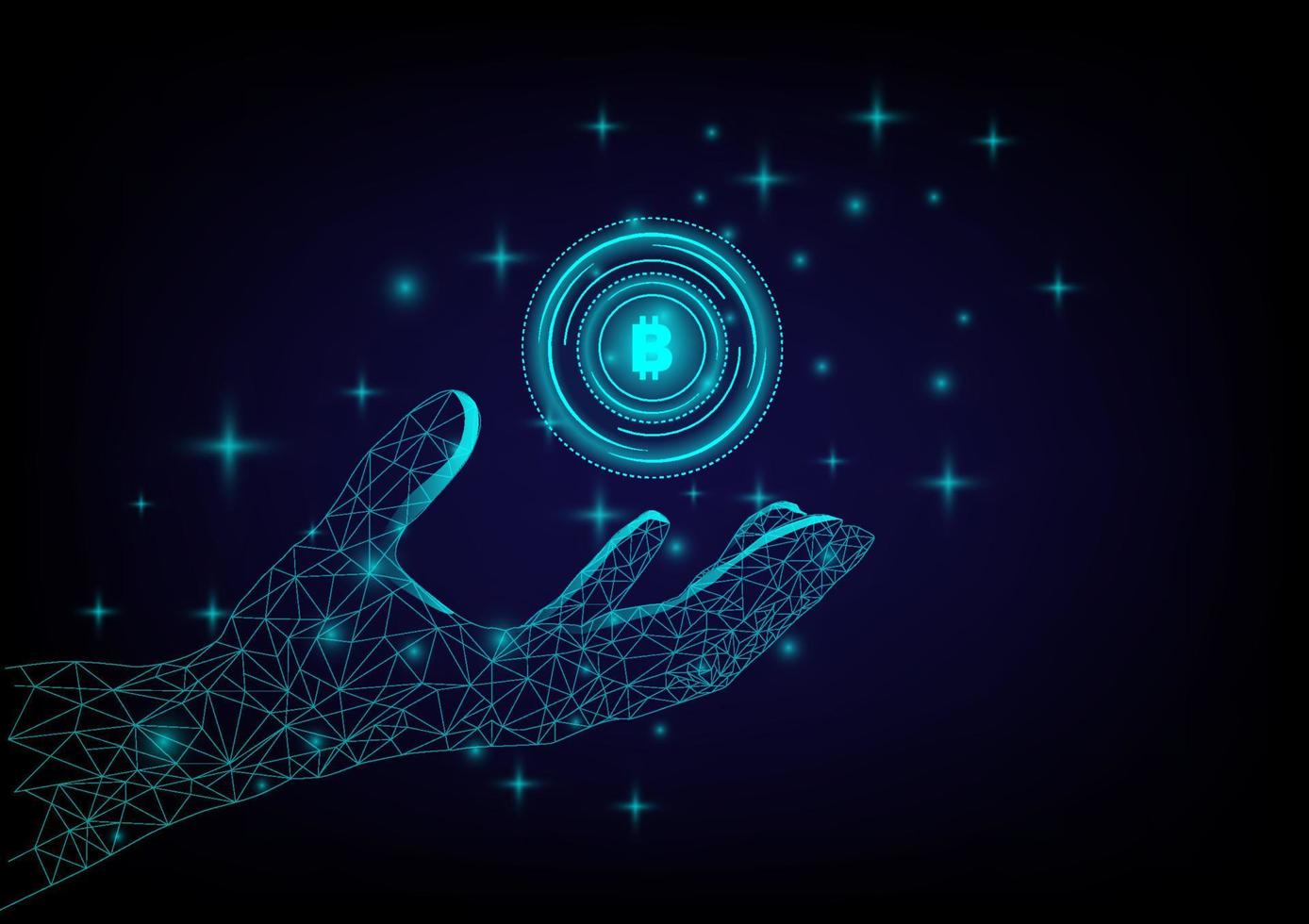 Digital currency blockchain technology concept illustration
