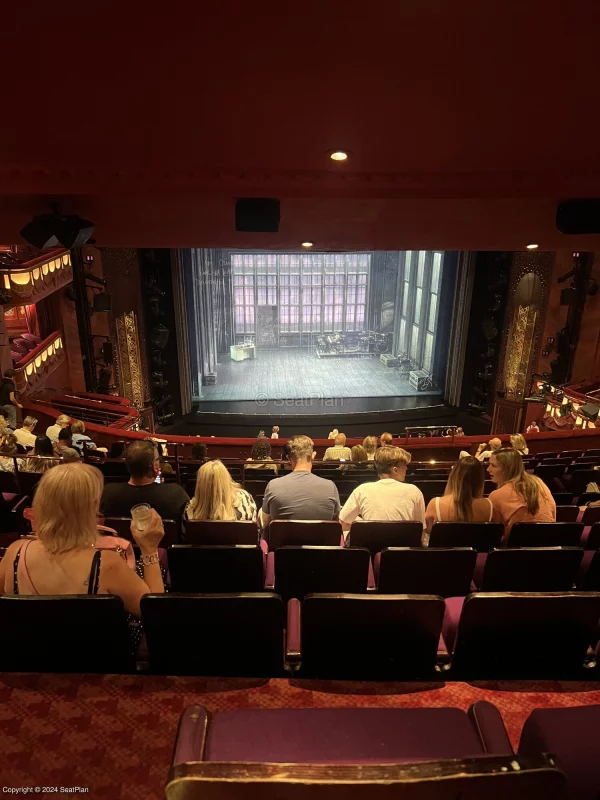 The view from Dress Circle M22 at the Prince Edward Theatre London West End for MJ the Musical 