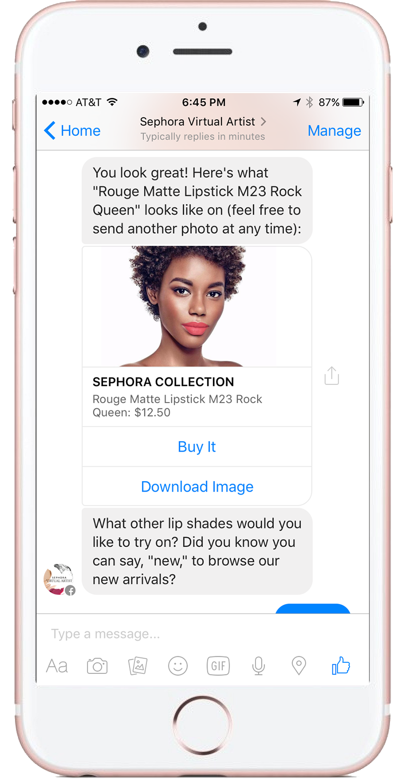 Sephora Virtual Artist bot