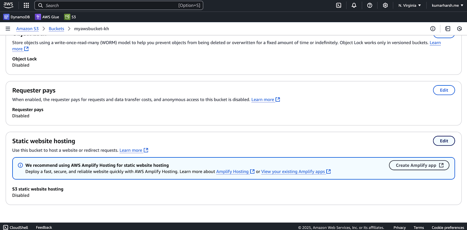 Enabling static website hosting