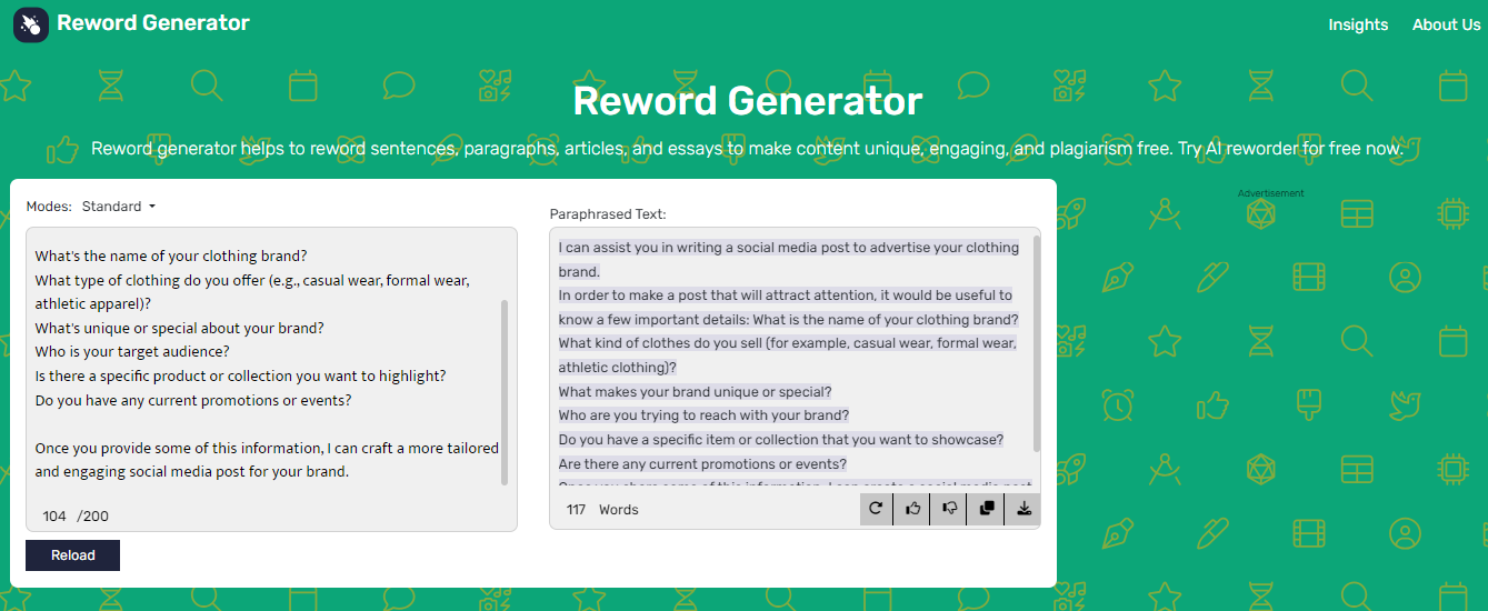 Reword Generator