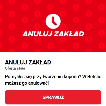 Anulowanie zakładu w Betclicu