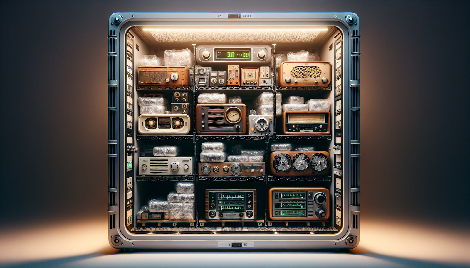 An illustration of a climate controlled storage unit designed for electronics.