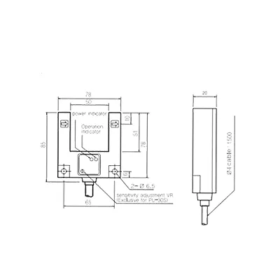 Kích thước của mã PU-50, PU-50S