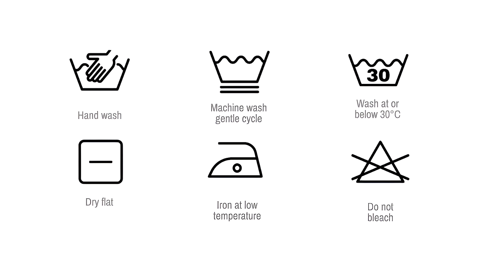 wool care label symbols