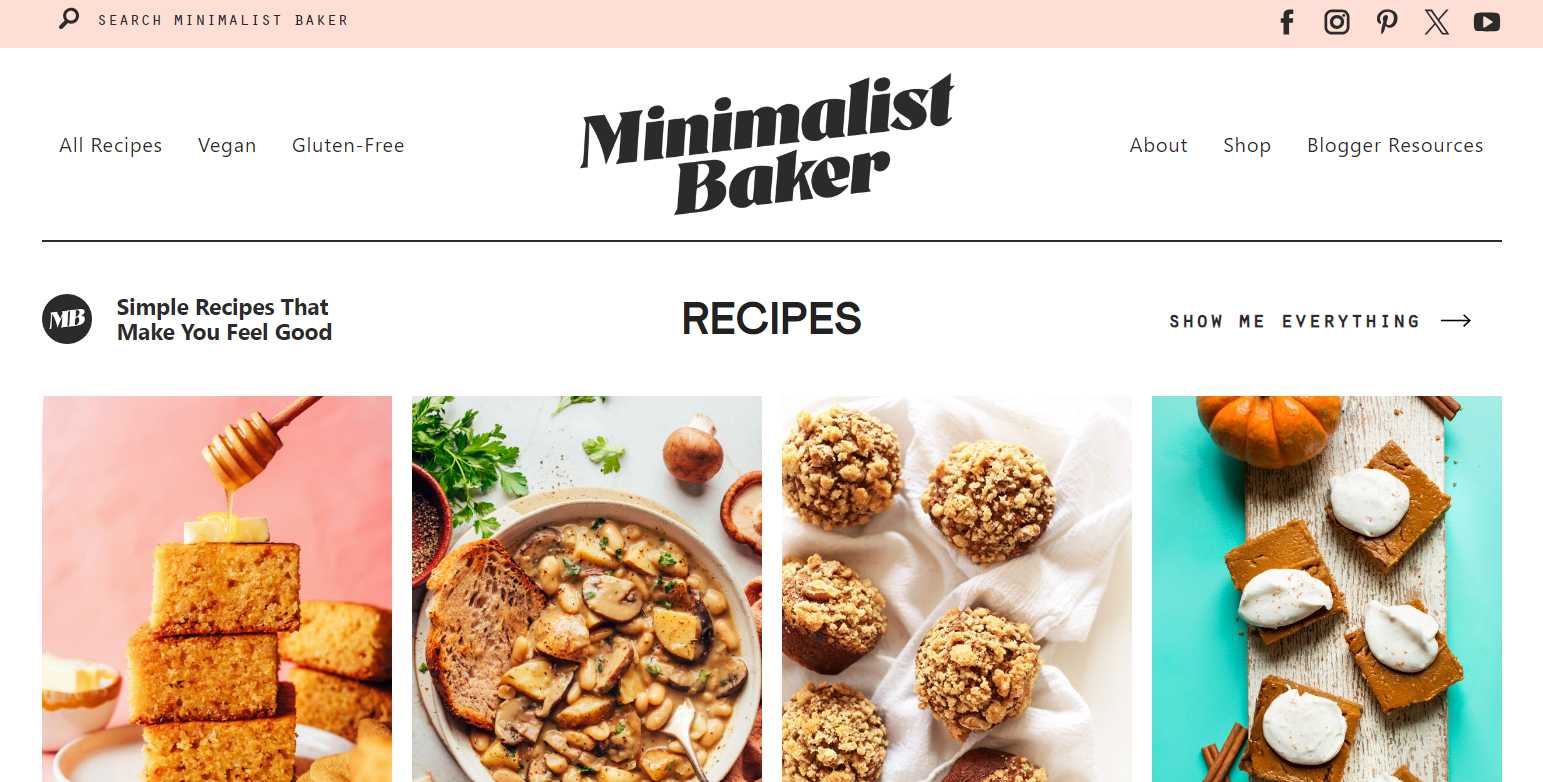 Minimalist Baker - one of the good examples of blogs