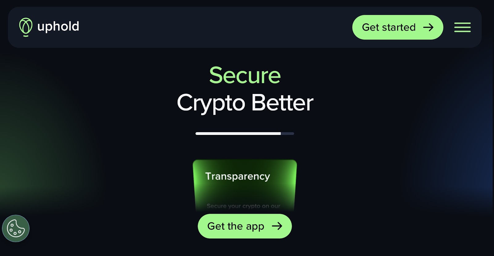 Uphold exchange homepage