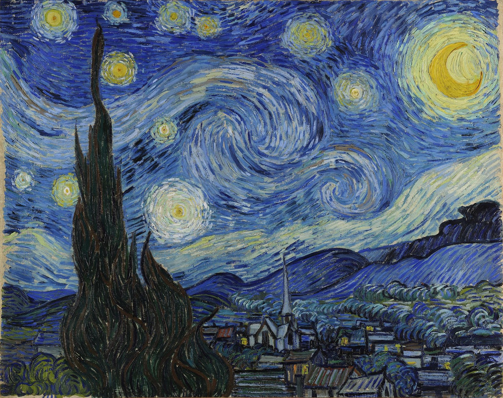 : Vincent van Gogh's iconic "The Starry Night" (1889), considered priceless and housed at MoMA  