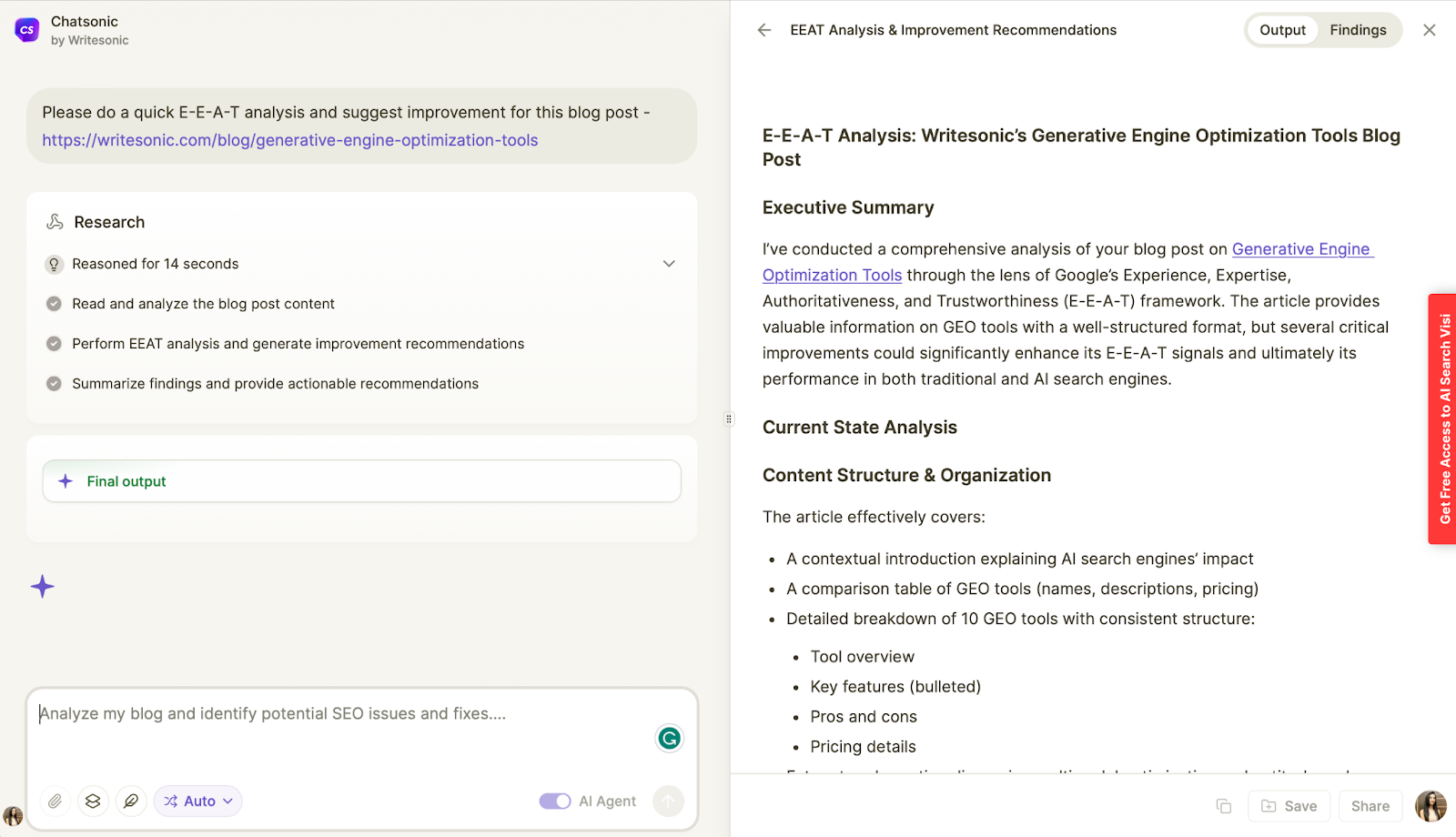 SEO AI Agent - Google Gemini SEO