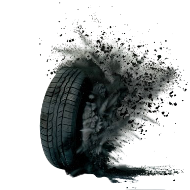 A tire with a black background

Description automatically generated with medium confidence