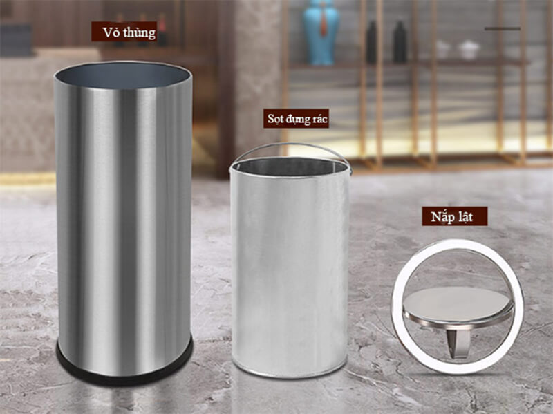 Thùng rác inox văn phòng