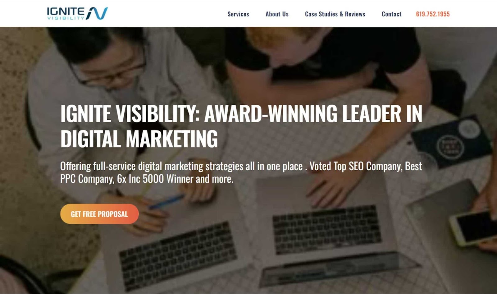 Screenshot of Ignite Visibility website