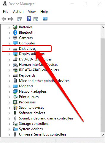 disk drives in device manager