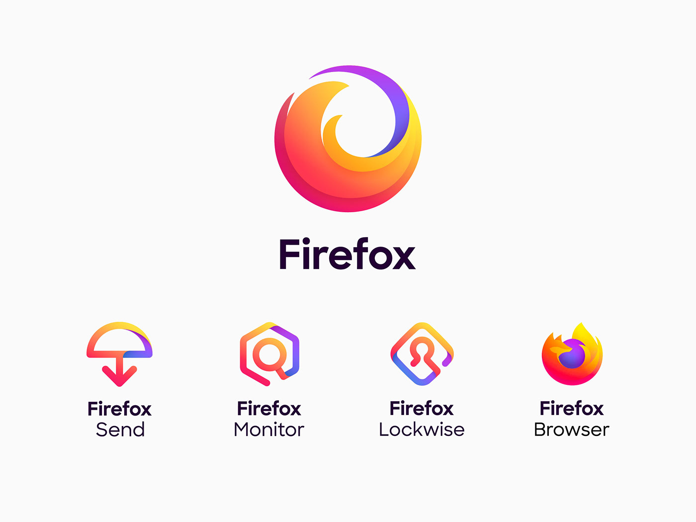 Firefox main logo and family products