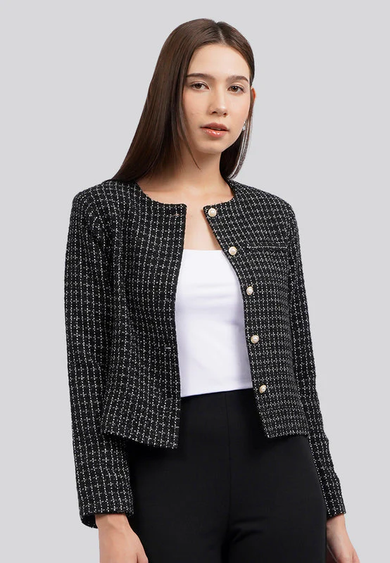 Long Sleeve Tweed Blazer