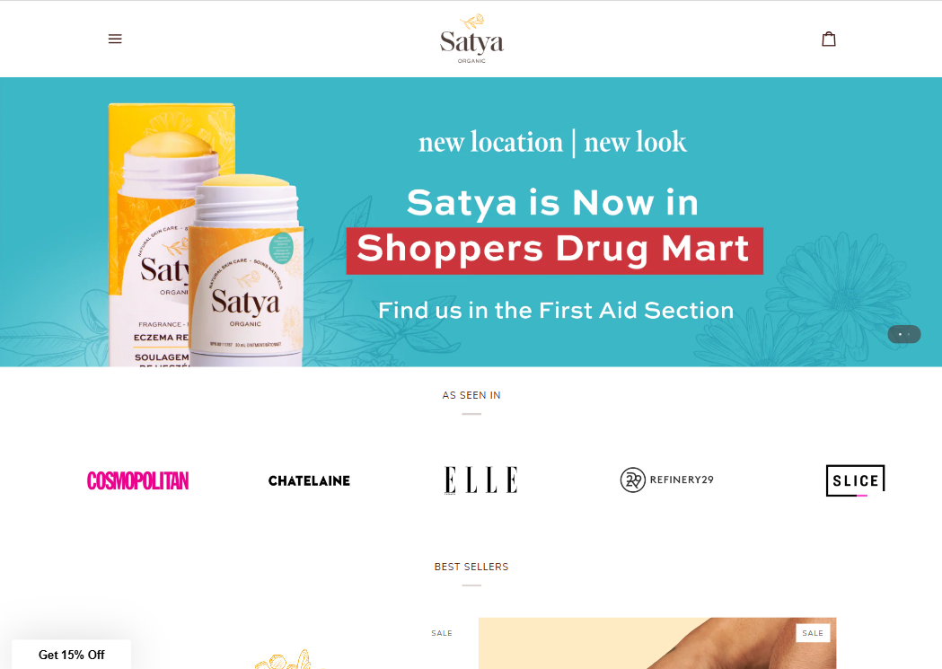 Satya Organic Website Design