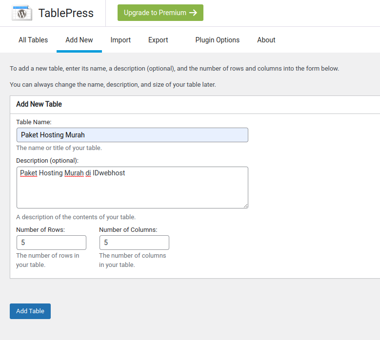 Membuat Tabel Responsif di WordPress dengan TablePress