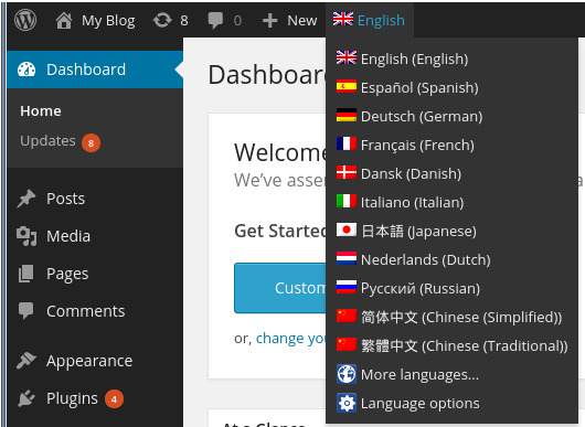 Language for WordPress