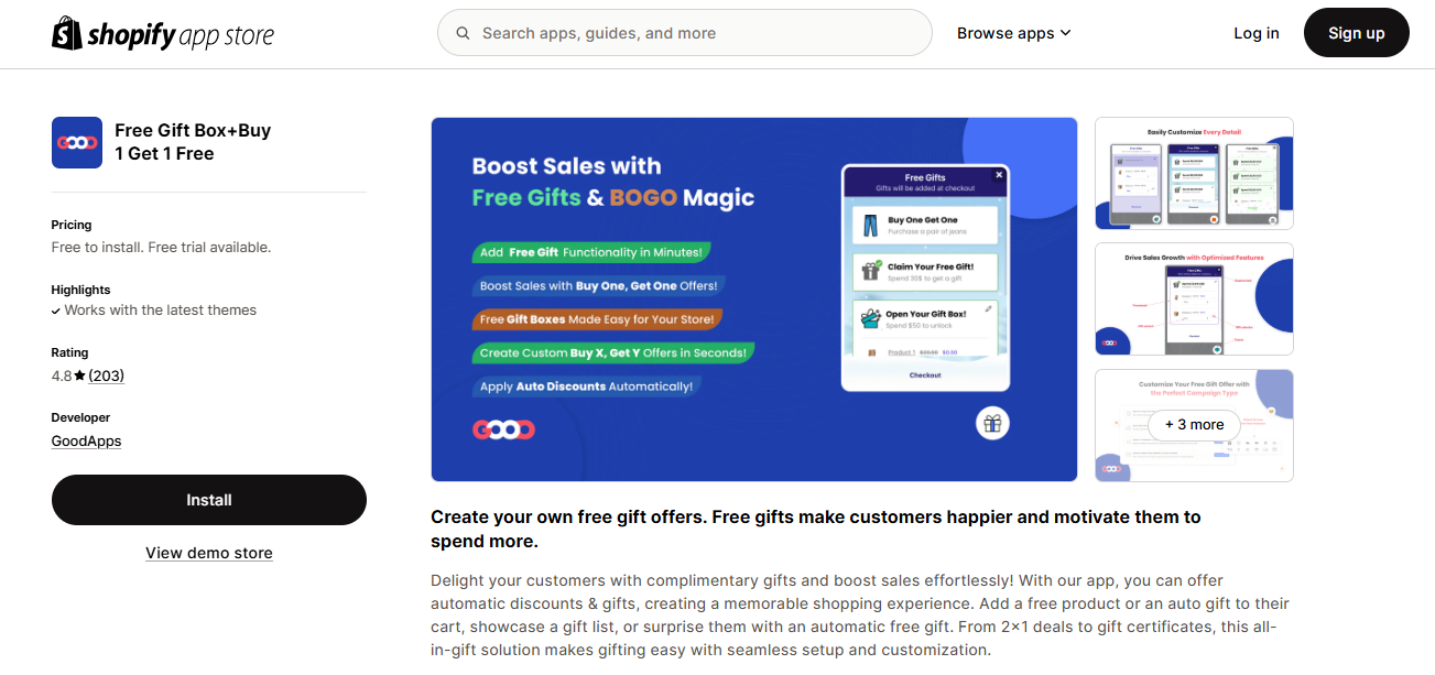 shopify free gifts apps