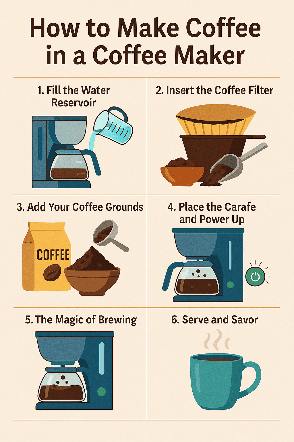 How to Make Coffee in a Coffee Maker: Perfect Brew Guide (Infographics)