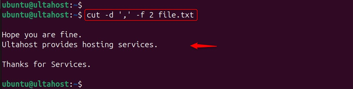 using cut command to extract fields with a different delimiter  