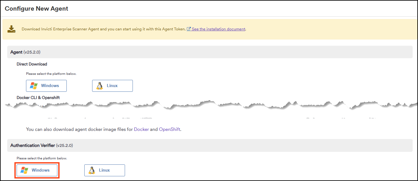 How to download the Authentication Verifier agent in Invicti Enterprise. 