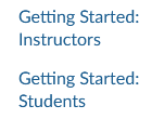  Getting started links in the Canvas navigation menu