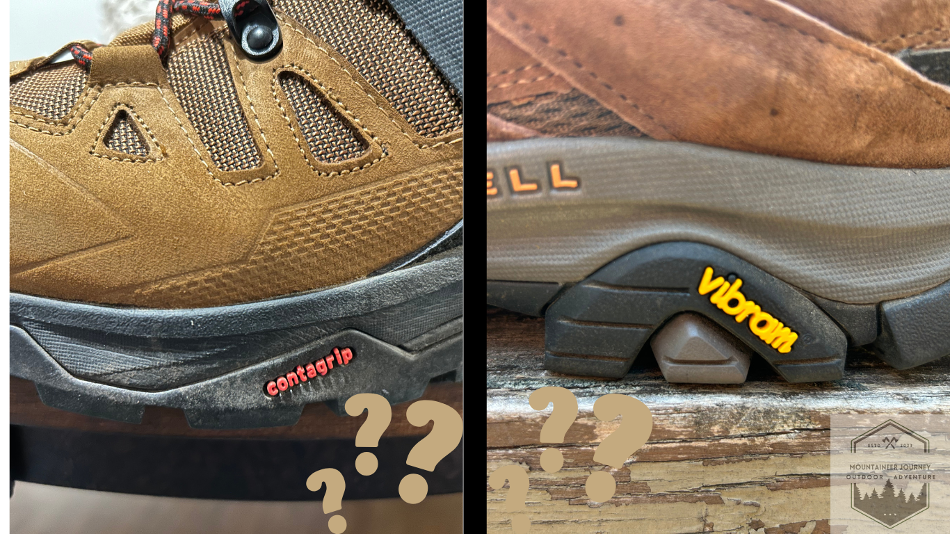 Contagrip(Left) vs Vibram(right) up next to each other