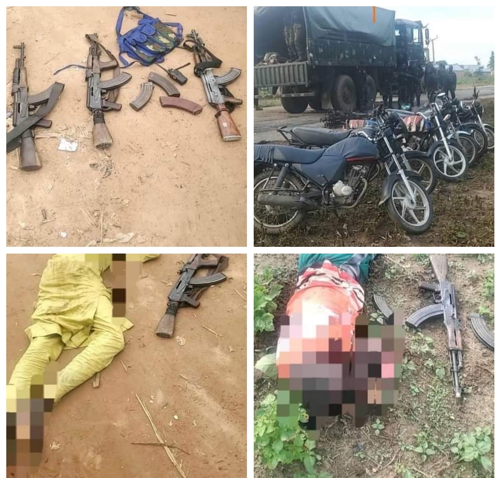 Troops neutralize 8 bandits in Kaduna, recover arms and motorcycles