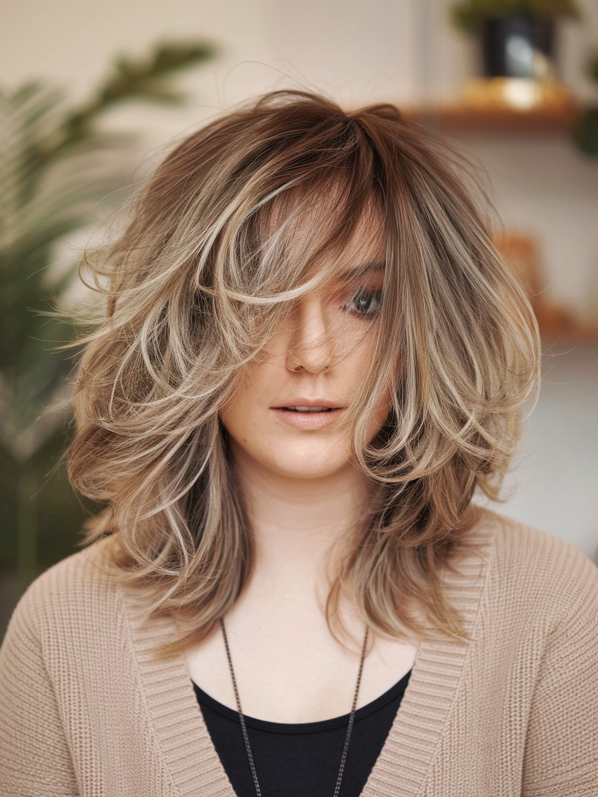 18. Shaggy Layered Curls for Natural Volume