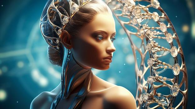 Artistic image of dna woman Medical scientific art concept | Premium  AI-generated image