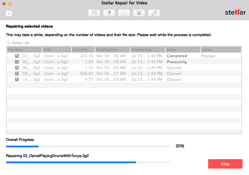 Stellar Repair for Video step 3