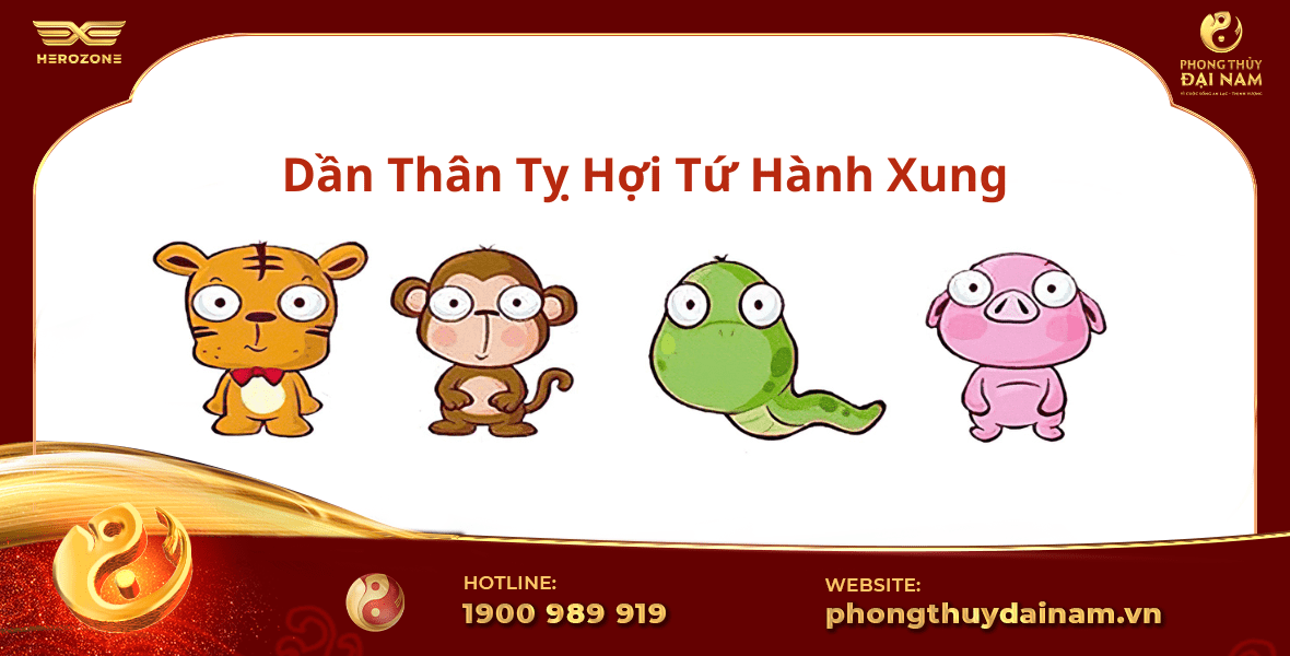 Dần Thân Tỵ Hợi tứ hành xung