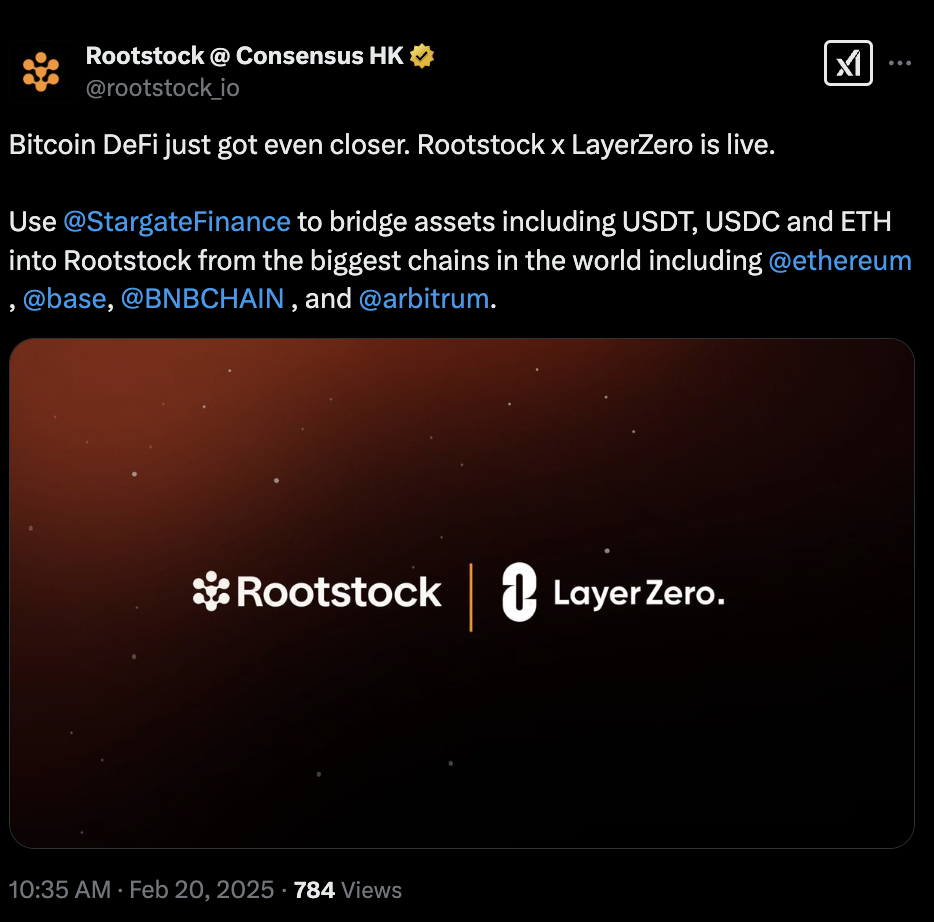 bitcoin rootstock layerzero