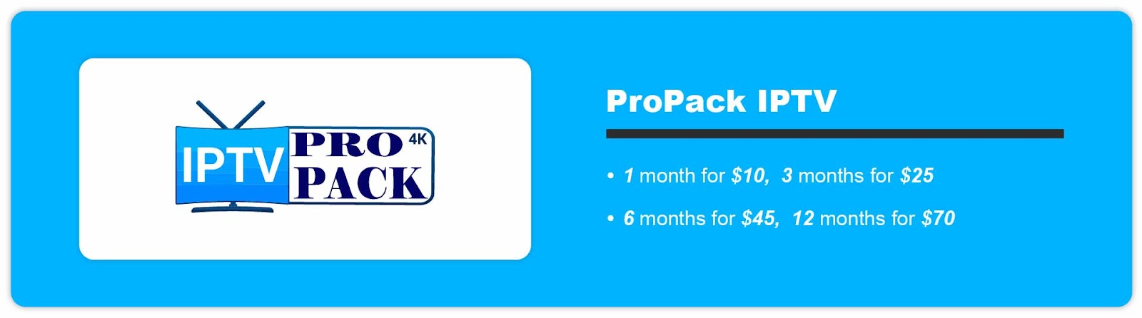 ProPack IPTV Pricing