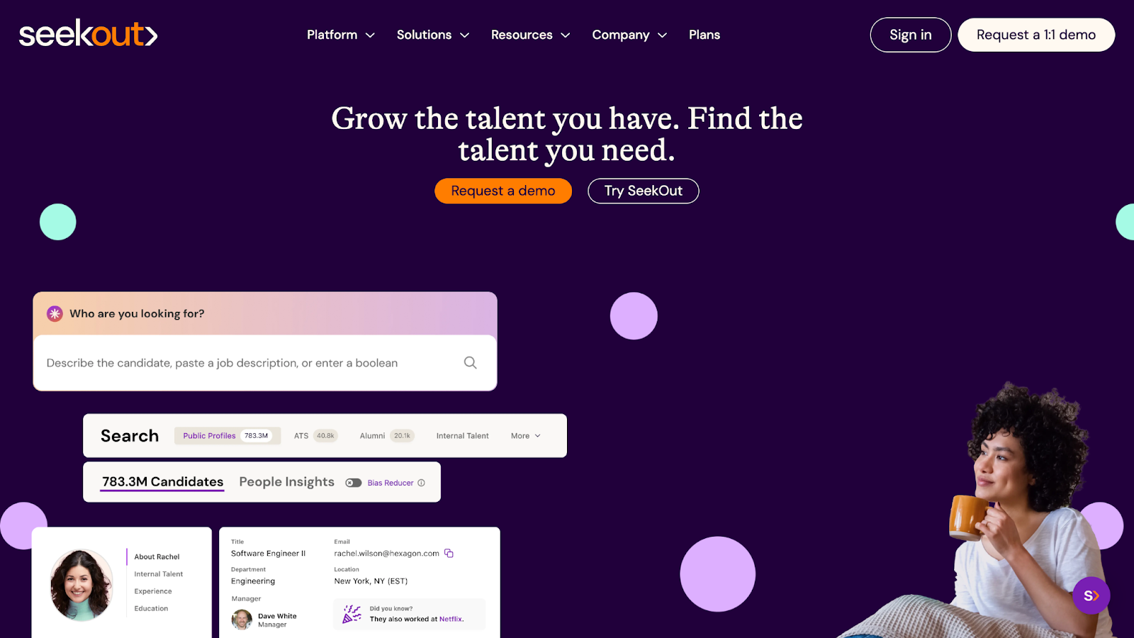 SeekOut Landing Page