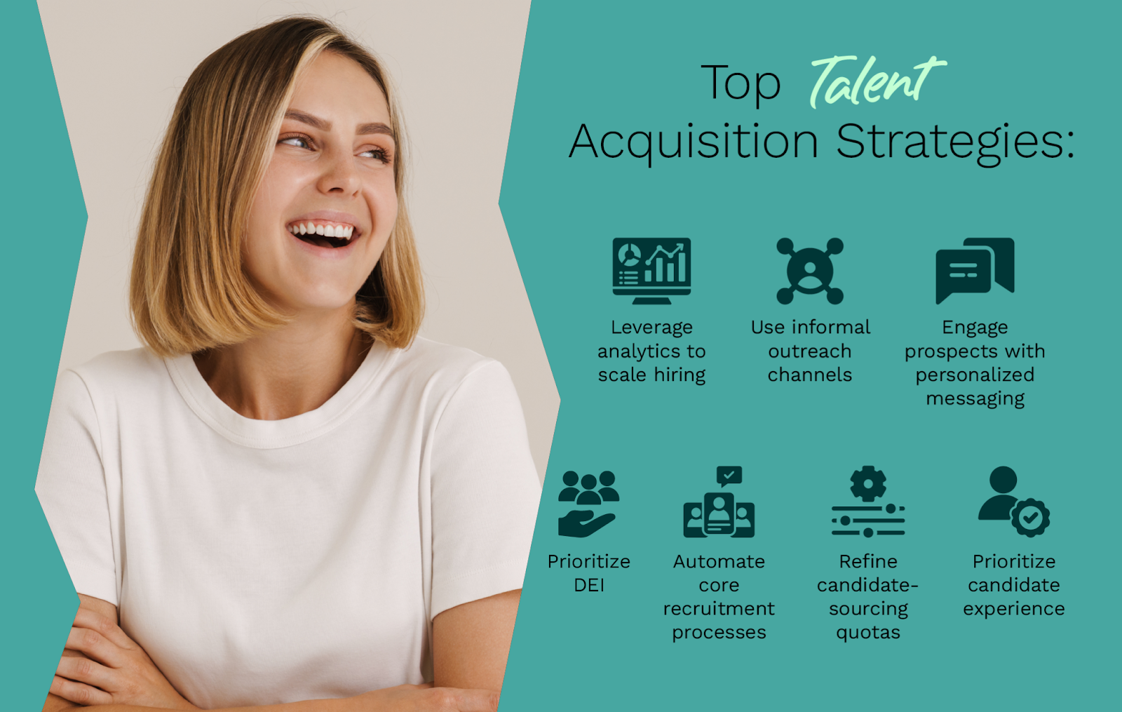 The top talent acquisition strategies (as explained below)