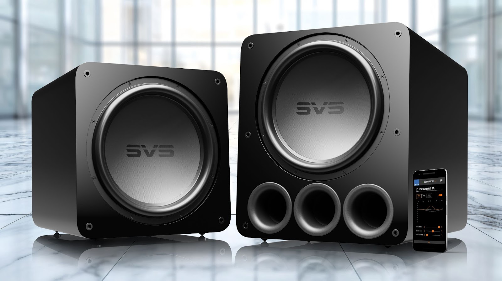 SVS Ultra Evolution subwoofers.