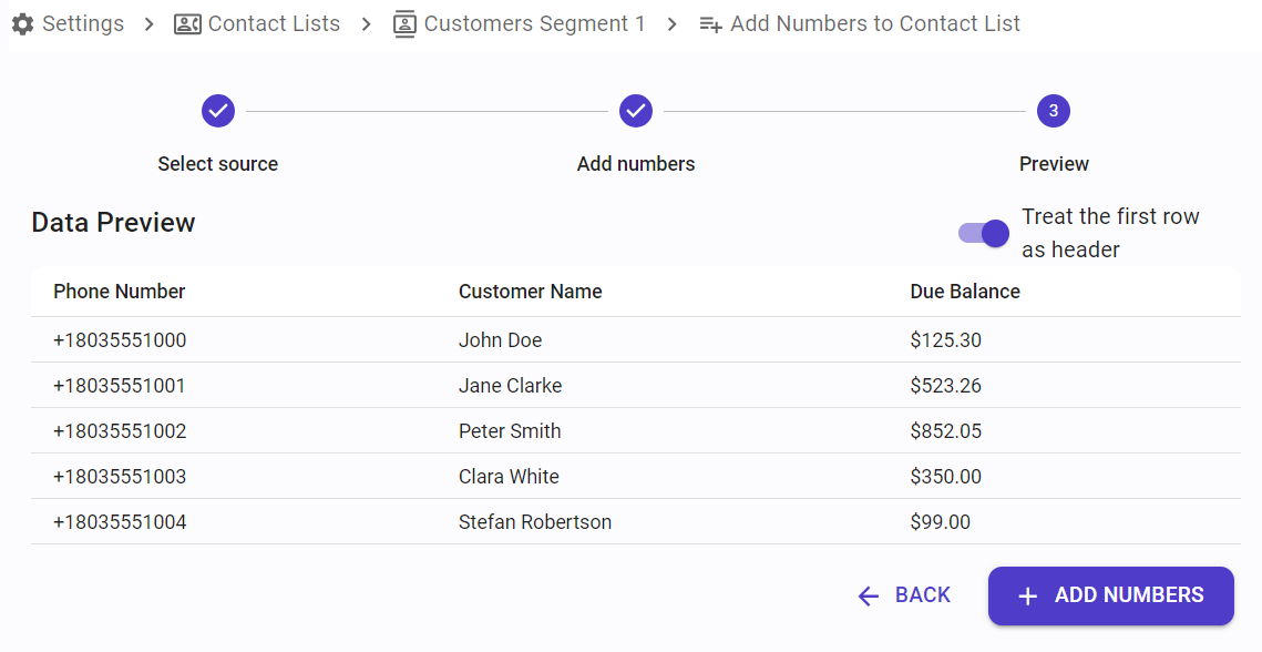 Add numbers data preview