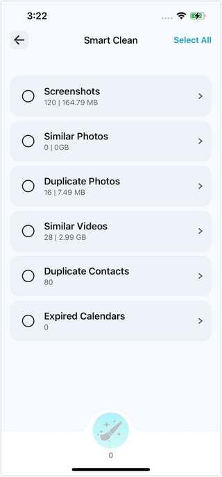 photos contacts and calendar events