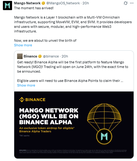 Mango Network Airdrop लाइव, जानें कैसे पाएं $MGO Token 