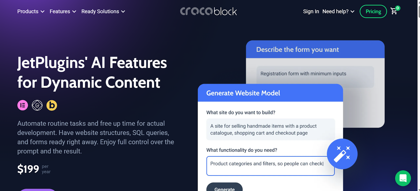 a screenshot of Crocoblock AI