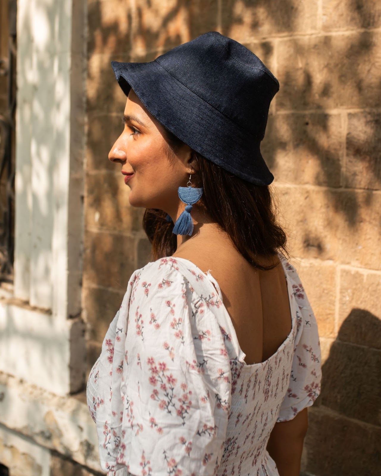 Repurposed Eco friendly Denim Jeans Plain Bucket Hat (Small)