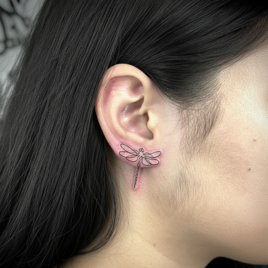 Minimalist Dragonfly Tattoos