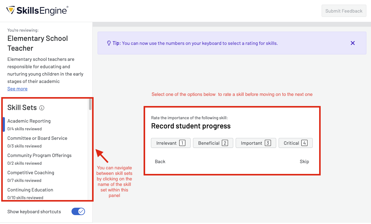 Validating Profiles with Feedback